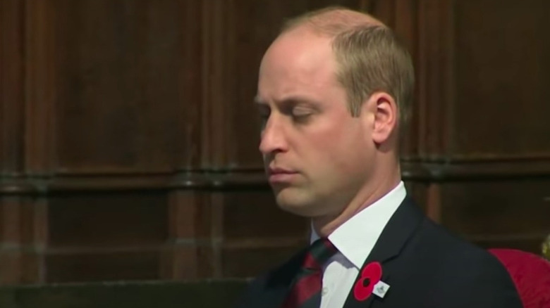 Prince William sleeps in church