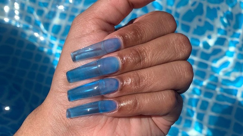 blue jelly acrylic nails