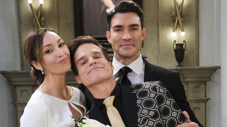 Gwen, Leo, and Dimitri looking happy on Days of Our Lives