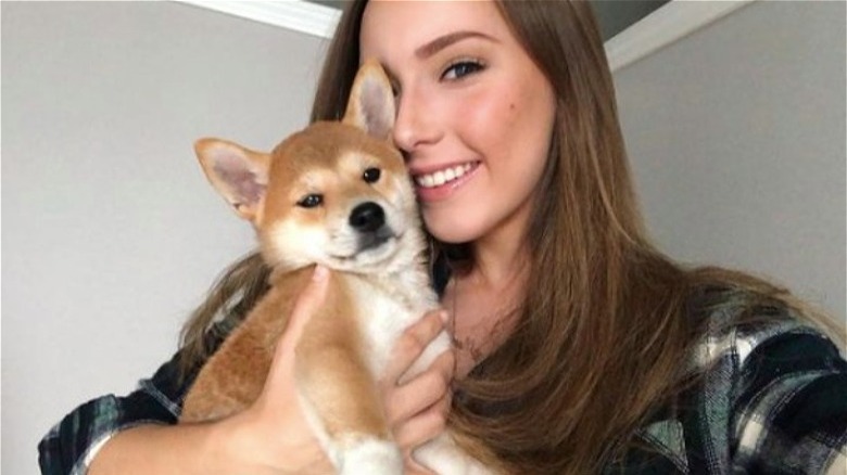 Hailie Jade Scott with dog