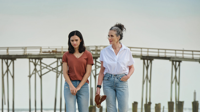 Auden and her mom on the beach