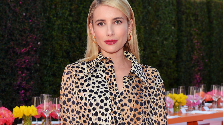 Emma Roberts wearing animal print