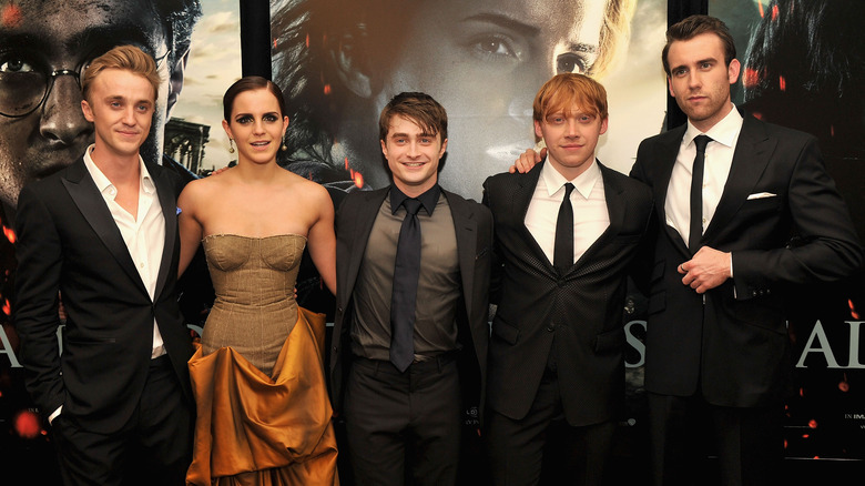 The cast of Harry Potter poses together