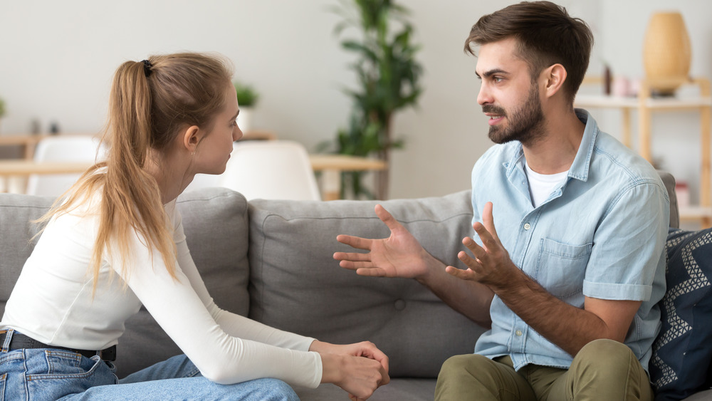 Man and woman having discussion