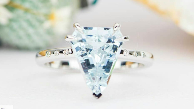 triangle gem ring