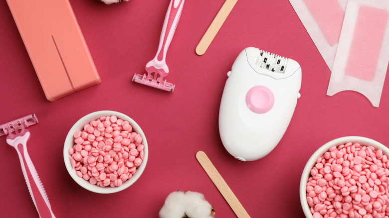 Hair removal tools on table