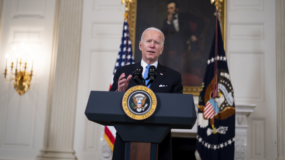 President Joe Biden giving a speech