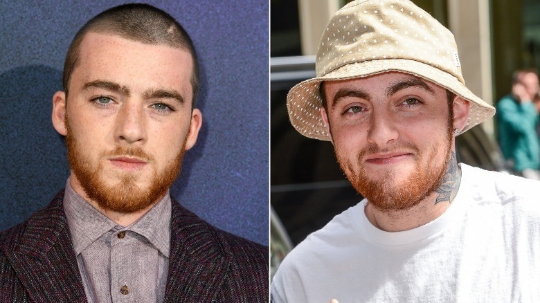 Angus Cloud and Mac Miller posing in separate photos