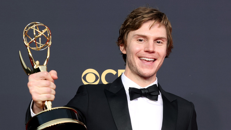 Evan Peters and his Emmy