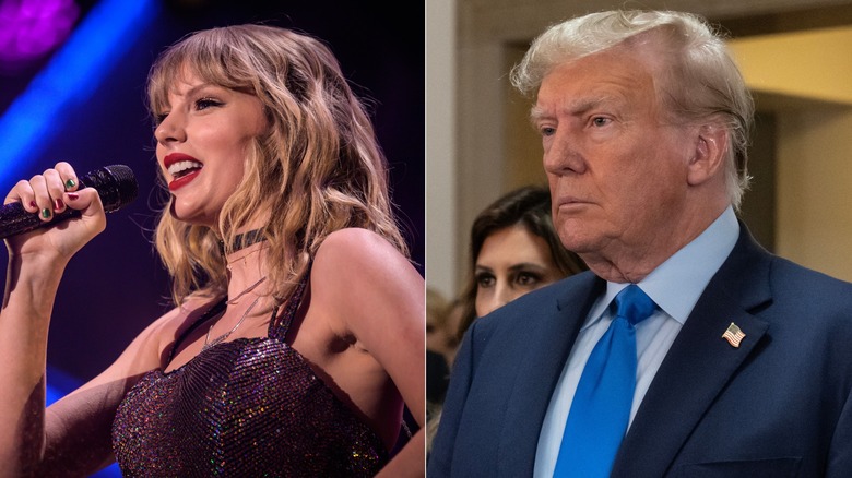 Taylor Swift and Donald Trump side by side