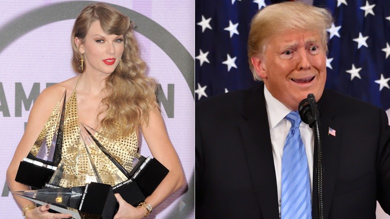 Taylor Swift and Donald Trump side by side