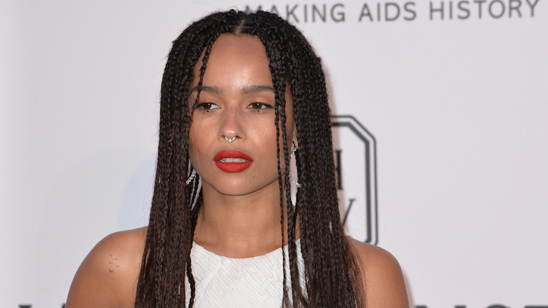 zoe kravitz long braids nose ring