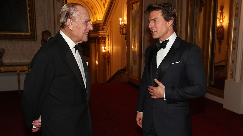 Tom Cruise and Prince Philip talking