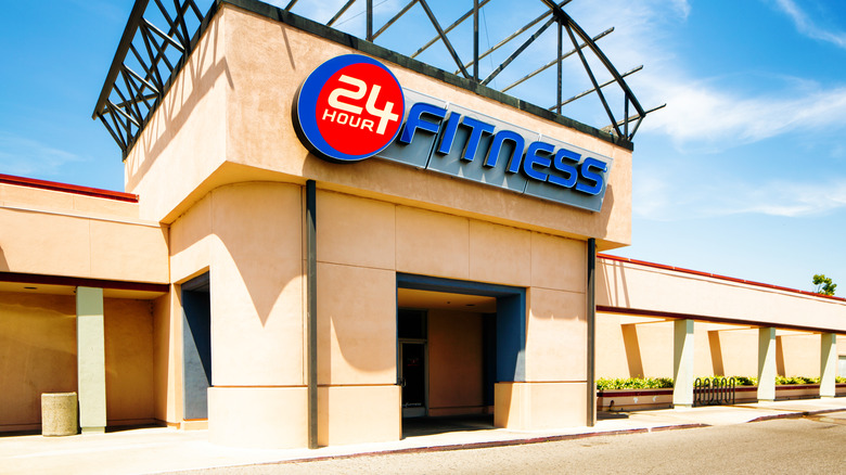 24 Hour Fitness storefront and logo 