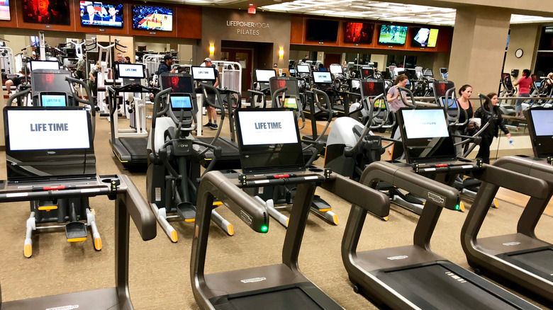 Life Time cardio room 