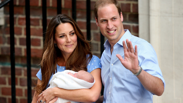 Catherine and William with baby