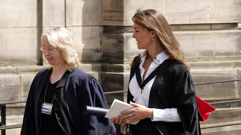 Catherine, Princess of Wales walking in graduation robe