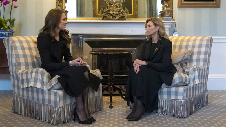 Princess Catherine meets Ukraine's Olena Zelenska