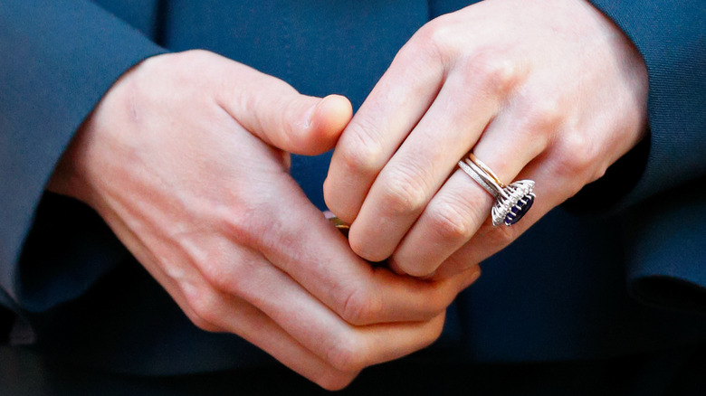 Princess Catherine's hands wearing rings 