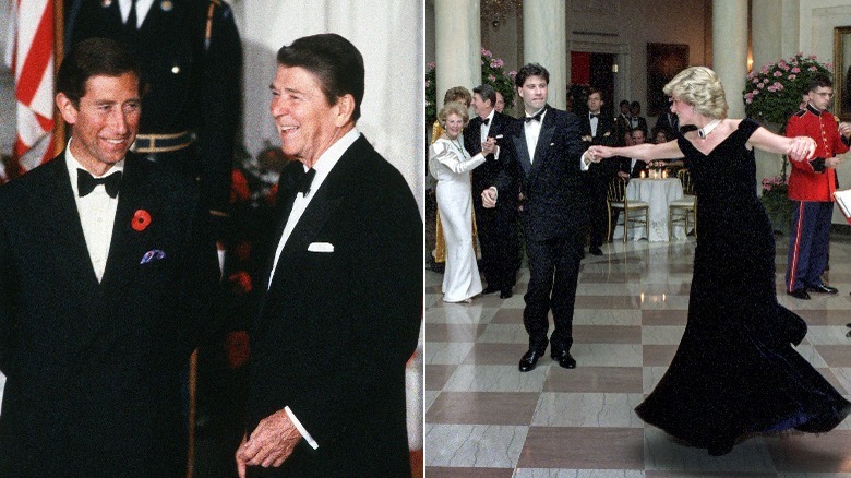 Prince Charles, Ronald Reagan, Diana dancing with Travolta