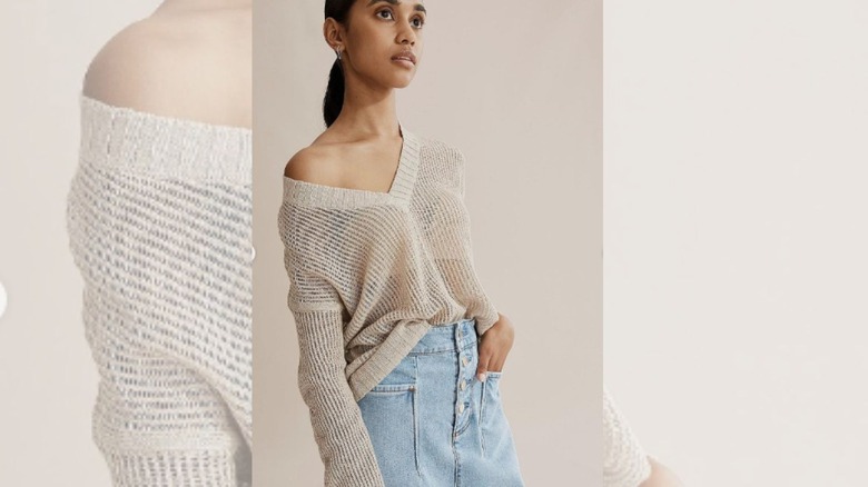 Open-stitch summer sweater