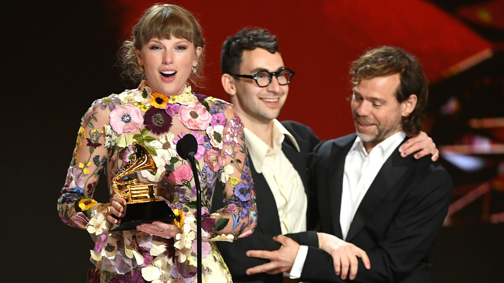 Taylor Swift accepting Grammy Award