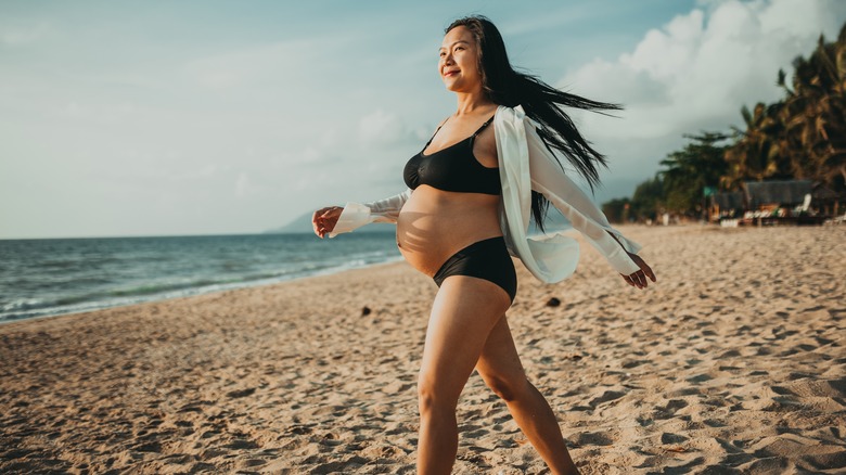 Pregnant on the beach