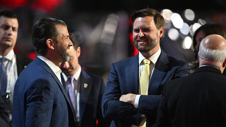 Donald Trump Jr and JD Vance smiling