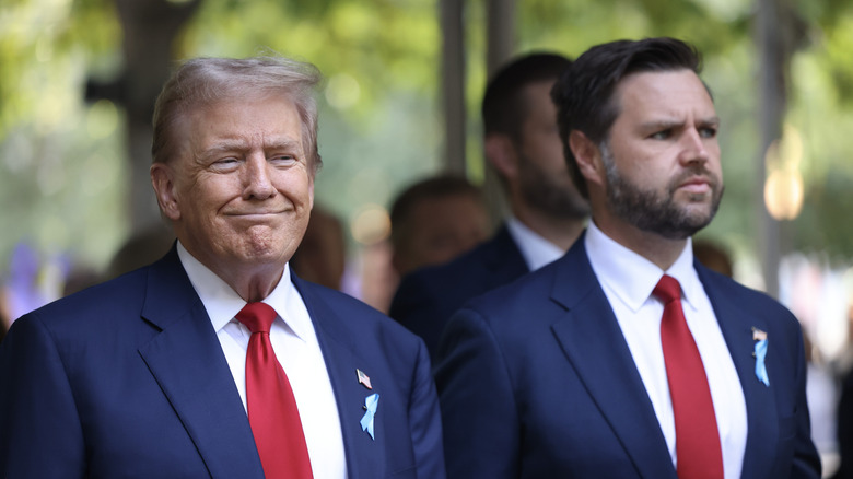 Donald Trump and JD Vance standing together