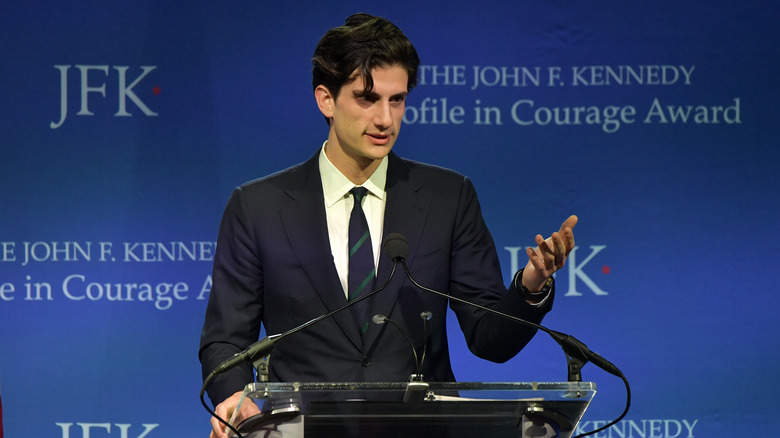 Jack Schlossberg at a podium