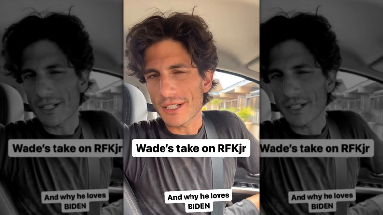 Jack Schlossberg filming an Instagram reel in his car