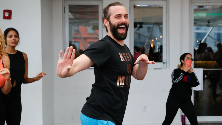 Jonathan Van Ness dances at Zumba