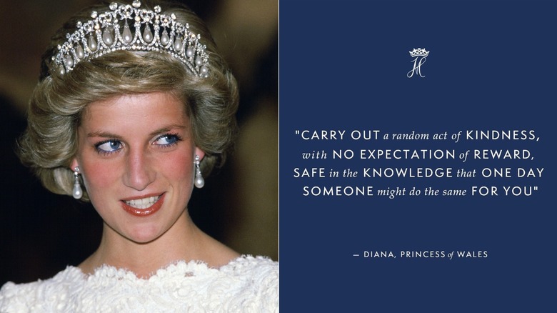 Split image of Princess Diana and quote