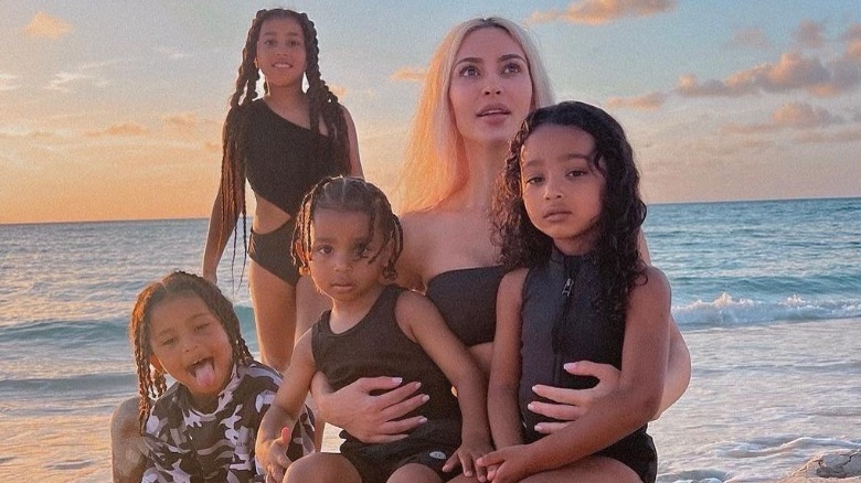 Kim Kardashian and her children