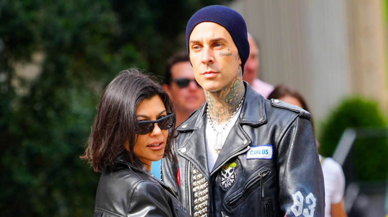 Kourtney Kardashian with Travis Barker.