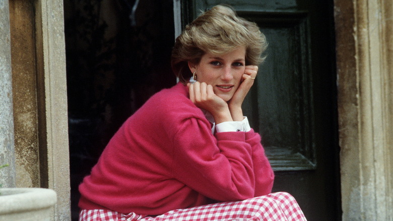 Princess Diana looking thoughtful