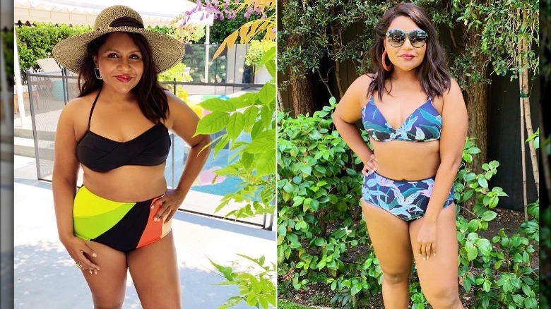 Selfie of Mindy Kaling in a bikini and sun hat