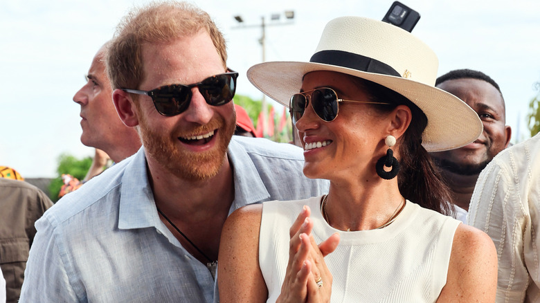 Prince Harry and Meghan Markle during their trip to Colombia in August 2024