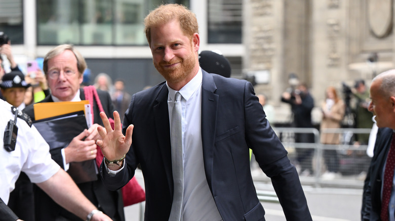 Prince Harry arrives at Rolls Building at High Court in London in June 2023