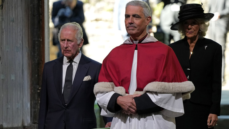 King Charles and Camilla at church service
