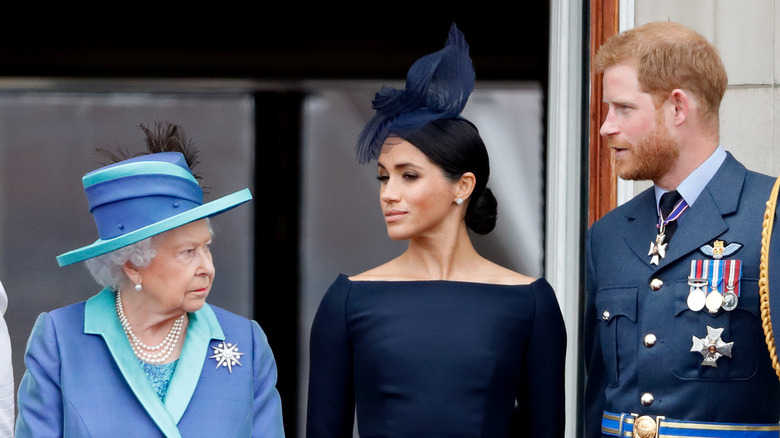 Harry and Meghan with Queen Elizabeth