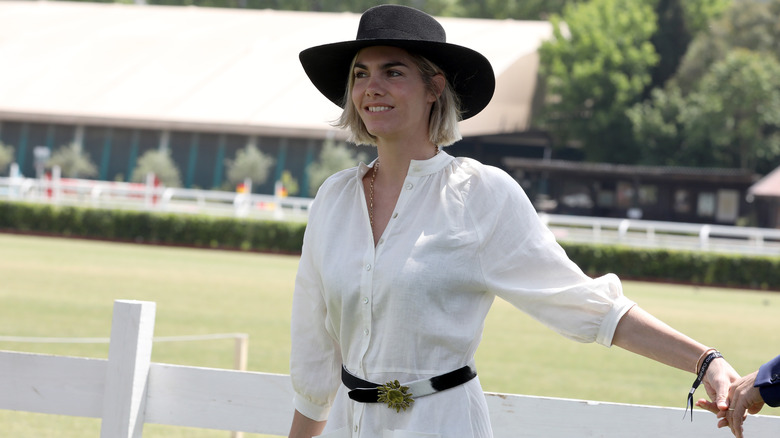 Delfina Blaquier watching a polo match