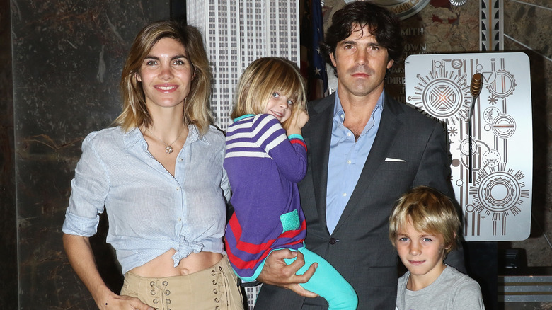 Delfina Blaquier and Nacho Figueras smiling with their children