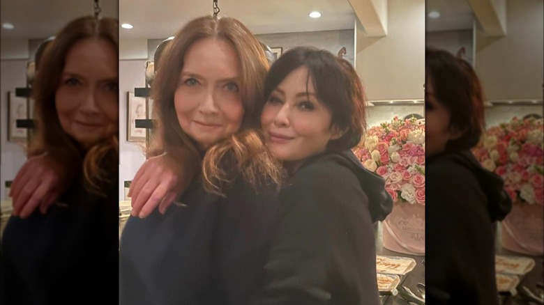 Shannon Doherty and Rosa Doherty embracing and posing