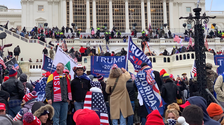 January 6 rioters outside the Capitol