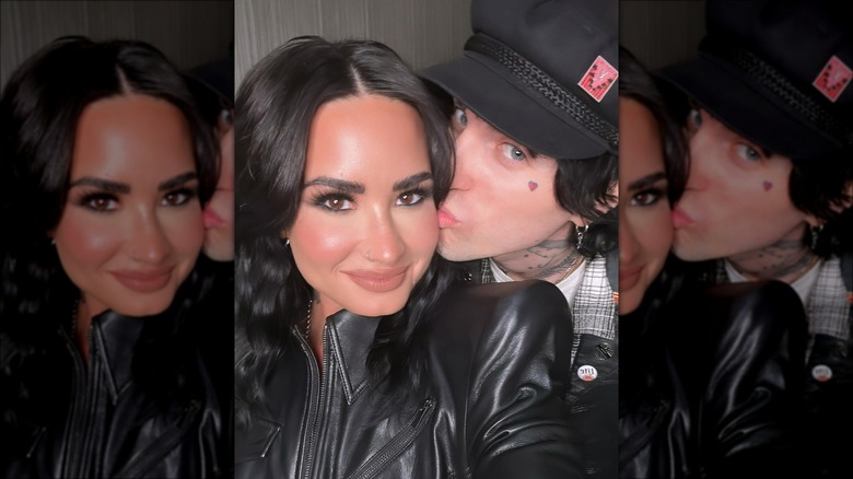 Demi Lovato with their boyfriend Jutes 