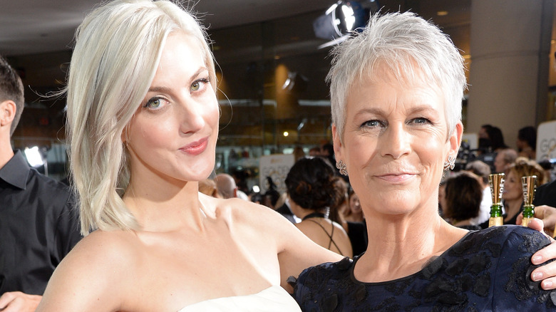 Annie Guest and Jamie Lee Curtis smiling