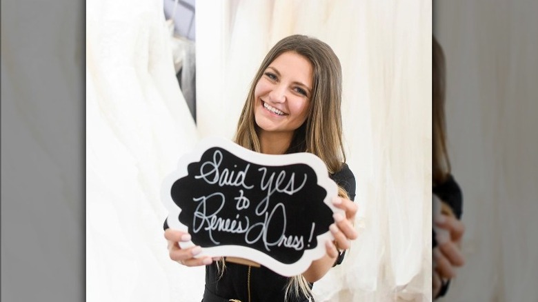 Hannah Wissman at bridal salon