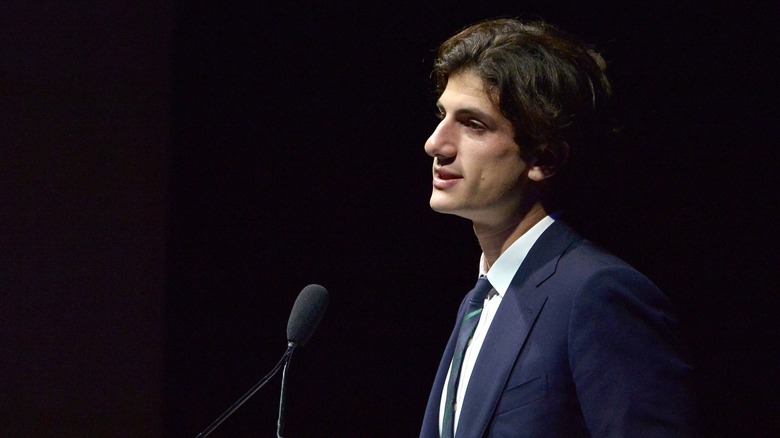 Jack Schlossberg speaking at podium