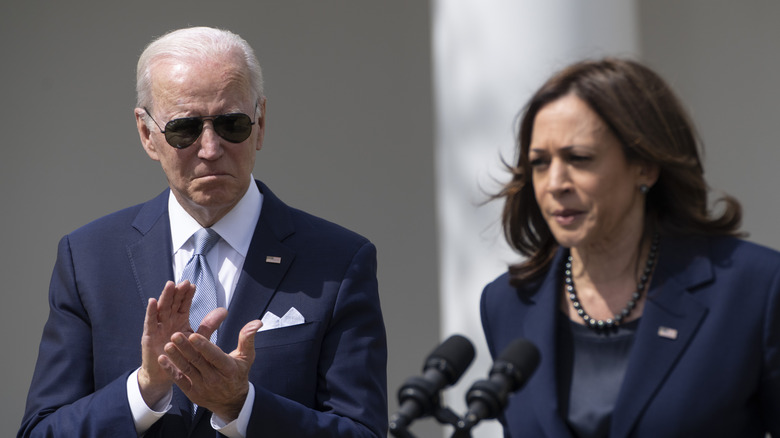 Biden and Harris at an event 